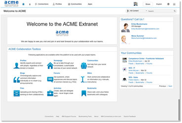 Page for external users in XCC