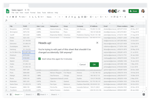 Die Sicherheitsvorkehrungen von Google Workspace G Suite zählen auch für Sheets Tabellen