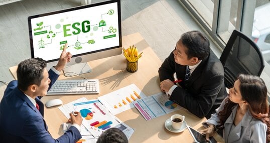 ESG environmental social governance policy for modish business to set a standard to achieve high ESG score