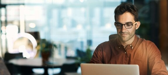 Businessman using a laptop