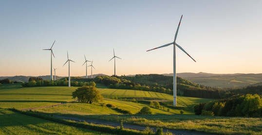 windkraftanlagen auf dem feld, erneuerbare energien, nachhaltigkeit, emissionen reduzieren, technologien