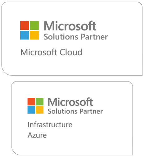 Auszeichnungen Microsoft Solution Partner Microsoft Cloud und Solution Area "Infrastructure Azure"
