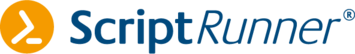 Logo der Firma Scriptrunner mit Signet und Name als Schriftzug