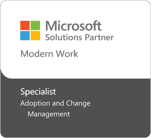 Logo Microsoft Solution Partner Modern Work Specialist Adoption and Change Management