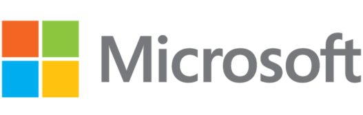 Logo von microsoft mit Signet und Firmenname als Schriftzug