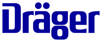 Logo der Firma Dräger Firmenname als Schriftzug in blau