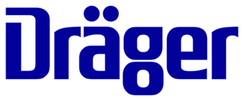 Logo der Firma Dräger Firmenname als Schriftzug in blau