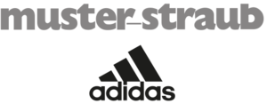Logo Muster-Straub und Adidas grau