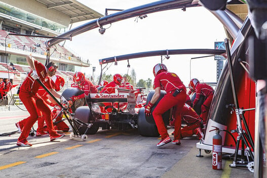 Formel 1 Boxenstopp an den Testdays Barcelona 2017