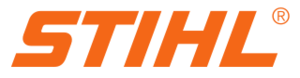 Logo der Firma Stihl Firmenname als Schriftzug in orange