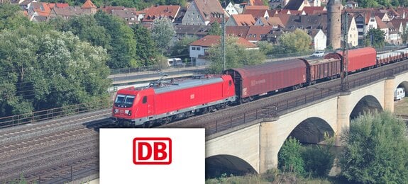 Cargo Train on a bridge.