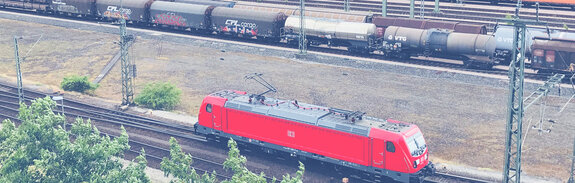 Cargo Train on a freight yard