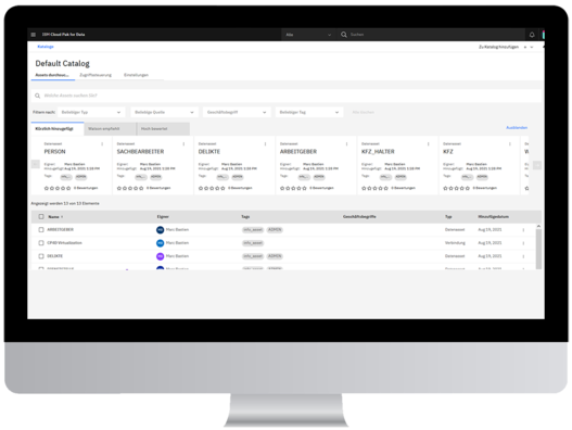 Bildschirm-Screen der IBM Cloud Pak Catalog